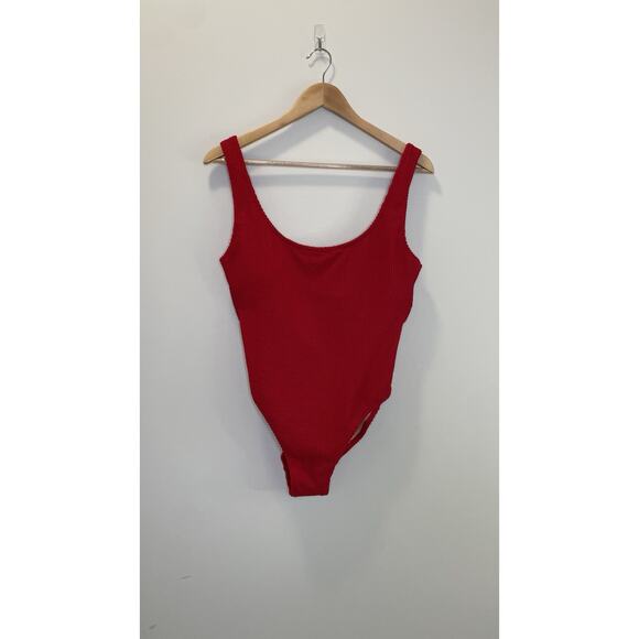 NWT J Crew Swimsuit Venetian Red Textured Scoopneck One Piece Swim Suit Size 8 - Picture 2 of 16